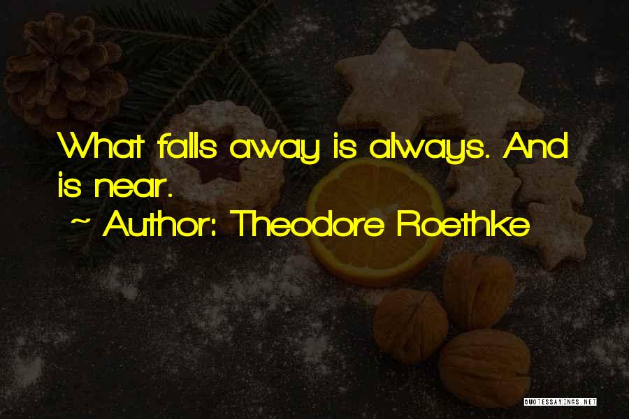 Theodore Roethke Quotes: What Falls Away Is Always. And Is Near.