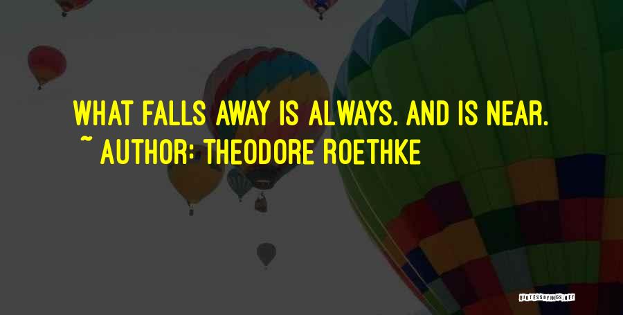 Theodore Roethke Quotes: What Falls Away Is Always. And Is Near.