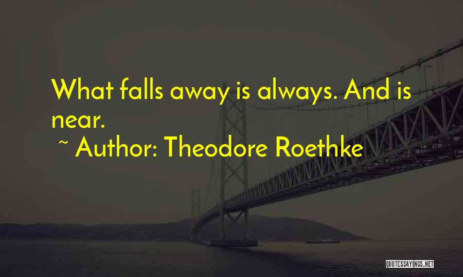 Theodore Roethke Quotes: What Falls Away Is Always. And Is Near.