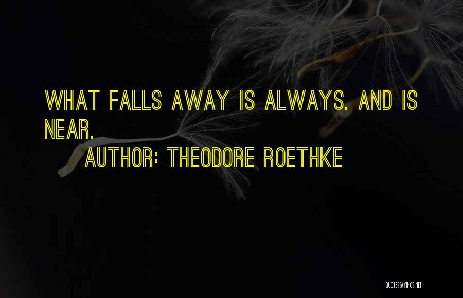 Theodore Roethke Quotes: What Falls Away Is Always. And Is Near.