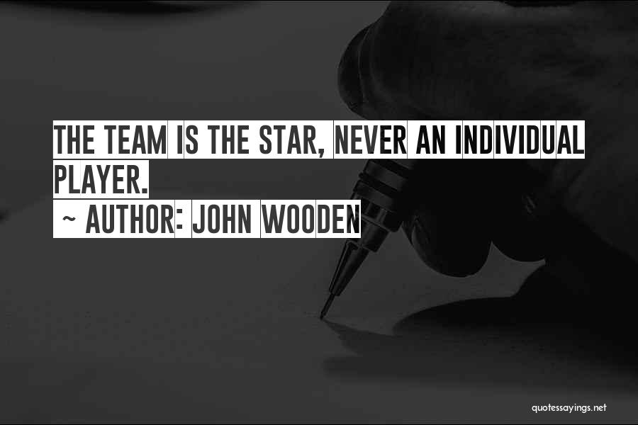 John Wooden Quotes: The Team Is The Star, Never An Individual Player.