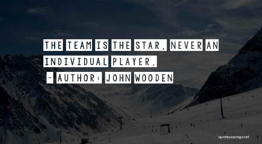 John Wooden Quotes: The Team Is The Star, Never An Individual Player.