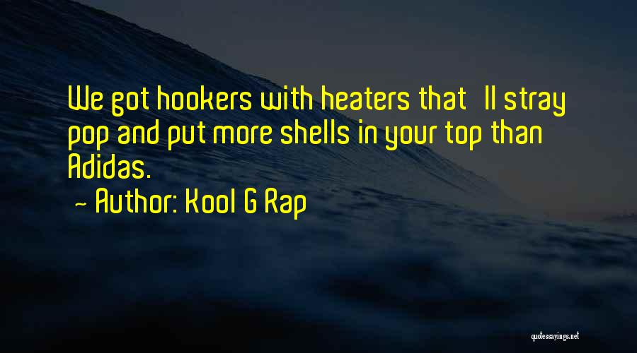 Kool G Rap Quotes: We Got Hookers With Heaters That'll Stray Pop And Put More Shells In Your Top Than Adidas.