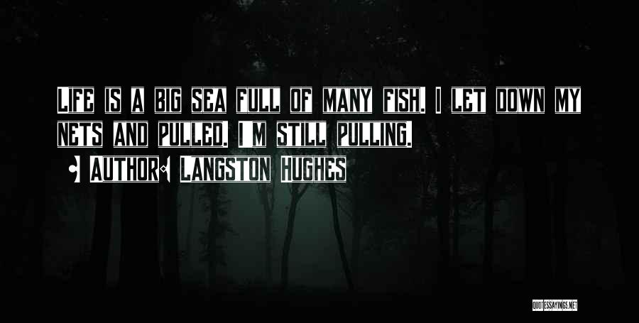 Langston Hughes Quotes: Life Is A Big Sea Full Of Many Fish. I Let Down My Nets And Pulled. I'm Still Pulling.