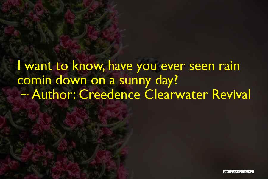 Creedence Clearwater Revival Quotes: I Want To Know, Have You Ever Seen Rain Comin Down On A Sunny Day?