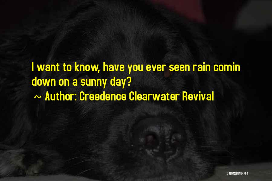 Creedence Clearwater Revival Quotes: I Want To Know, Have You Ever Seen Rain Comin Down On A Sunny Day?