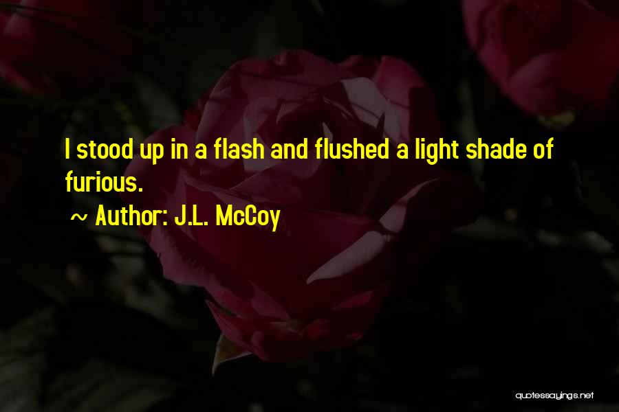 J.L. McCoy Quotes: I Stood Up In A Flash And Flushed A Light Shade Of Furious.