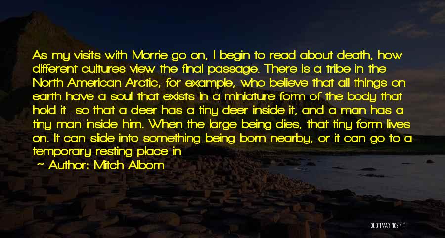 Mitch Albom Quotes: As My Visits With Morrie Go On, I Begin To Read About Death, How Different Cultures View The Final Passage.