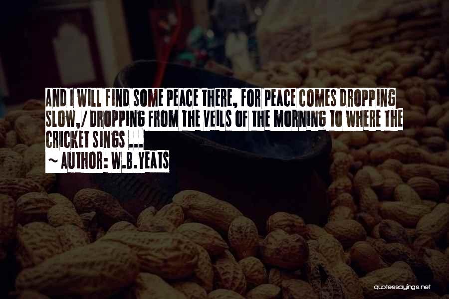 W.B.Yeats Quotes: And I Will Find Some Peace There, For Peace Comes Dropping Slow,/ Dropping From The Veils Of The Morning To