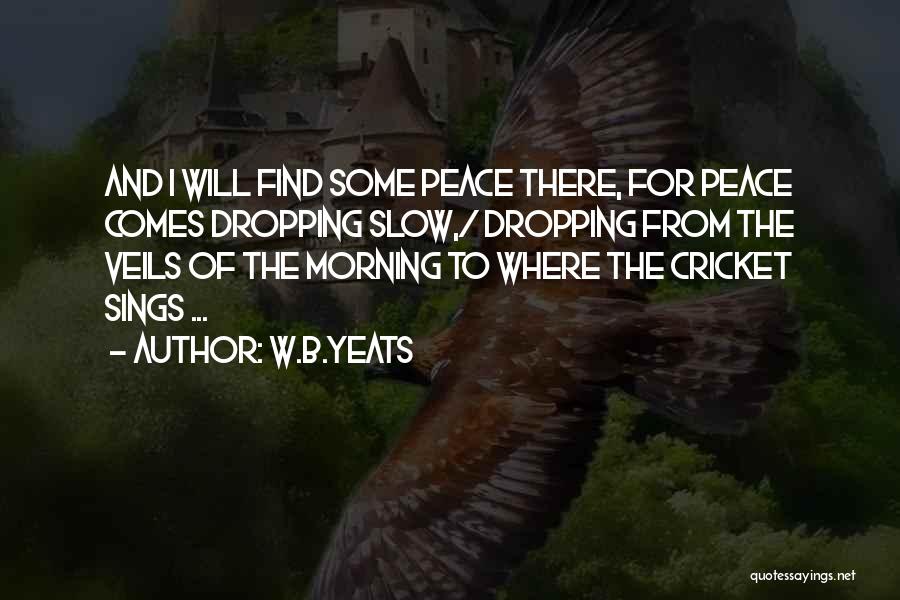 W.B.Yeats Quotes: And I Will Find Some Peace There, For Peace Comes Dropping Slow,/ Dropping From The Veils Of The Morning To