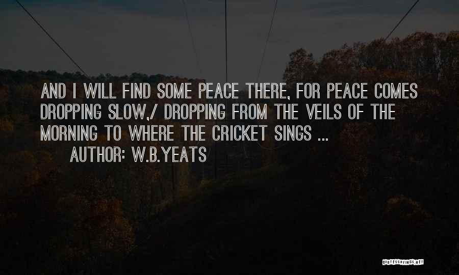 W.B.Yeats Quotes: And I Will Find Some Peace There, For Peace Comes Dropping Slow,/ Dropping From The Veils Of The Morning To