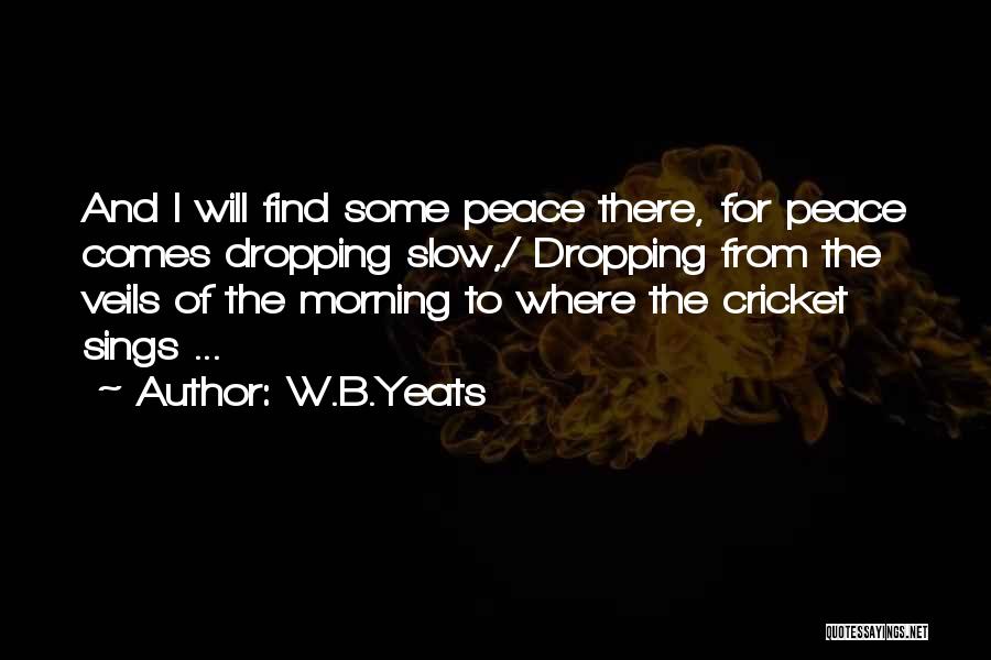 W.B.Yeats Quotes: And I Will Find Some Peace There, For Peace Comes Dropping Slow,/ Dropping From The Veils Of The Morning To