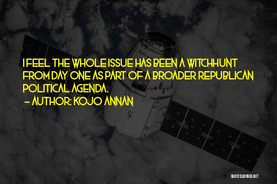 Kojo Annan Quotes: I Feel The Whole Issue Has Been A Witchhunt From Day One As Part Of A Broader Republican Political Agenda.