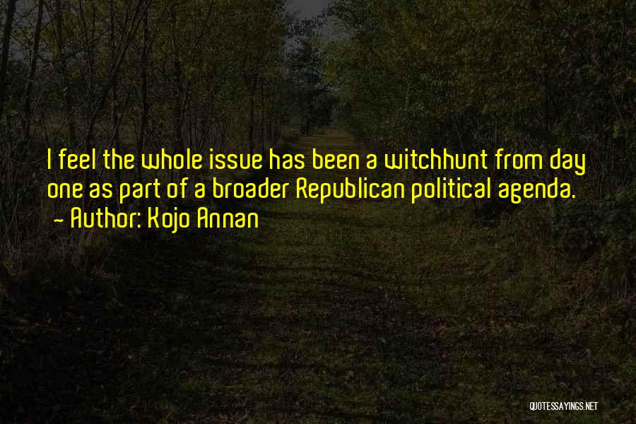 Kojo Annan Quotes: I Feel The Whole Issue Has Been A Witchhunt From Day One As Part Of A Broader Republican Political Agenda.