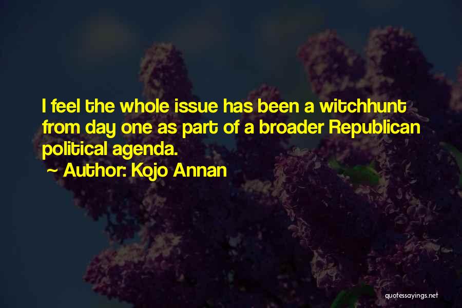 Kojo Annan Quotes: I Feel The Whole Issue Has Been A Witchhunt From Day One As Part Of A Broader Republican Political Agenda.