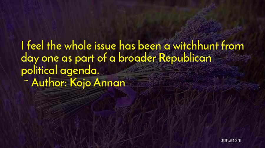 Kojo Annan Quotes: I Feel The Whole Issue Has Been A Witchhunt From Day One As Part Of A Broader Republican Political Agenda.