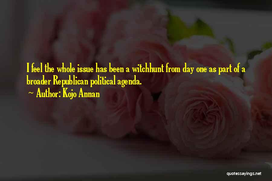 Kojo Annan Quotes: I Feel The Whole Issue Has Been A Witchhunt From Day One As Part Of A Broader Republican Political Agenda.