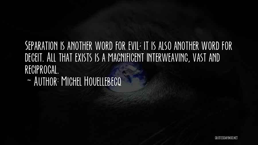 Michel Houellebecq Quotes: Separation Is Another Word For Evil; It Is Also Another Word For Deceit. All That Exists Is A Magnificent Interweaving,