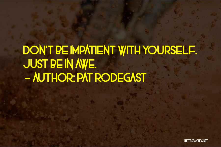 Pat Rodegast Quotes: Don't Be Impatient With Yourself. Just Be In Awe.