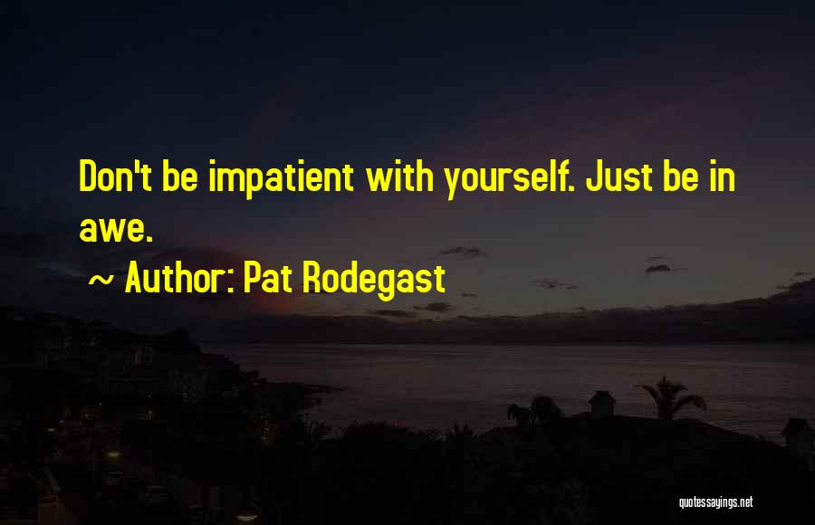 Pat Rodegast Quotes: Don't Be Impatient With Yourself. Just Be In Awe.