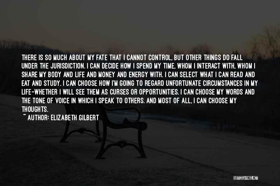 Elizabeth Gilbert Quotes: There Is So Much About My Fate That I Cannot Control, But Other Things Do Fall Under The Jurisdiction. I