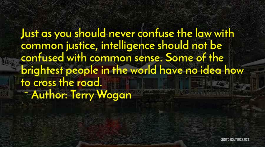 Terry Wogan Quotes: Just As You Should Never Confuse The Law With Common Justice, Intelligence Should Not Be Confused With Common Sense. Some