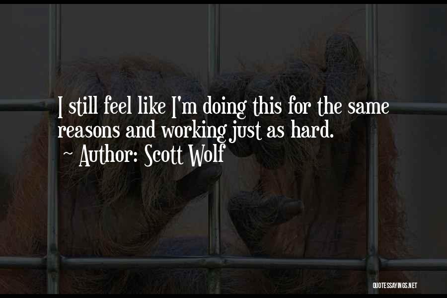 Scott Wolf Quotes: I Still Feel Like I'm Doing This For The Same Reasons And Working Just As Hard.