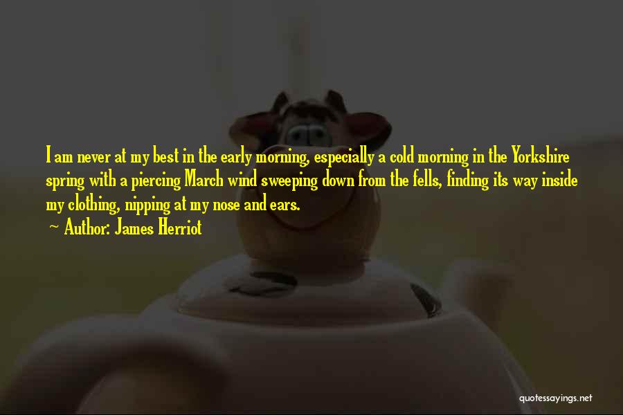 James Herriot Quotes: I Am Never At My Best In The Early Morning, Especially A Cold Morning In The Yorkshire Spring With A