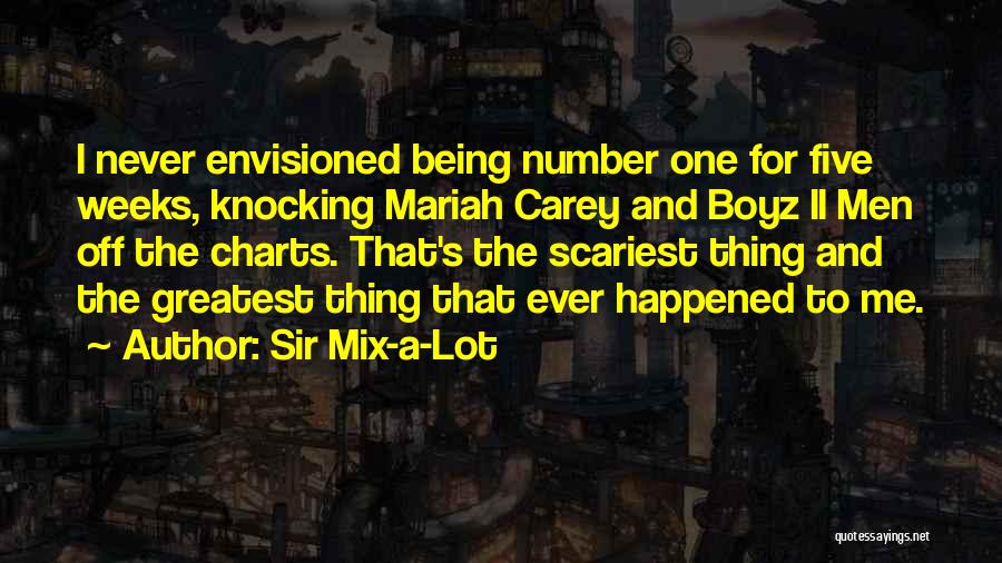 Sir Mix-a-Lot Quotes: I Never Envisioned Being Number One For Five Weeks, Knocking Mariah Carey And Boyz Ii Men Off The Charts. That's