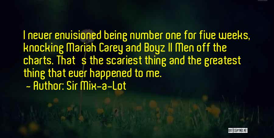 Sir Mix-a-Lot Quotes: I Never Envisioned Being Number One For Five Weeks, Knocking Mariah Carey And Boyz Ii Men Off The Charts. That's