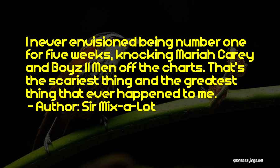 Sir Mix-a-Lot Quotes: I Never Envisioned Being Number One For Five Weeks, Knocking Mariah Carey And Boyz Ii Men Off The Charts. That's