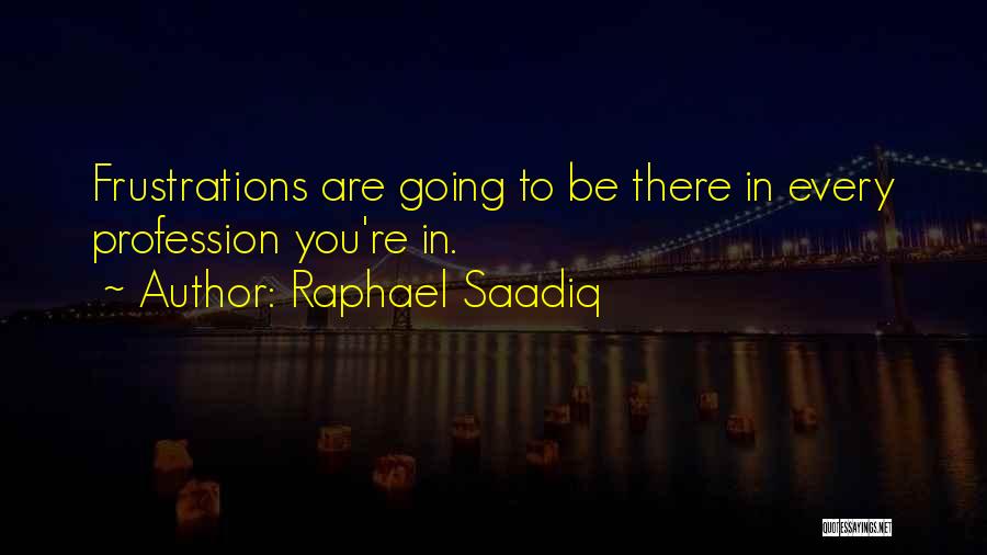 Raphael Saadiq Quotes: Frustrations Are Going To Be There In Every Profession You're In.