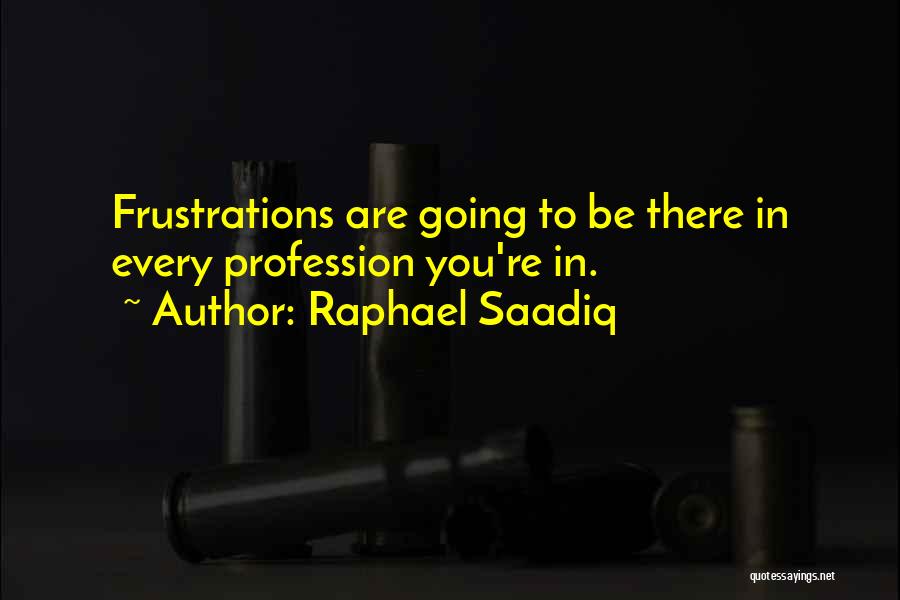Raphael Saadiq Quotes: Frustrations Are Going To Be There In Every Profession You're In.
