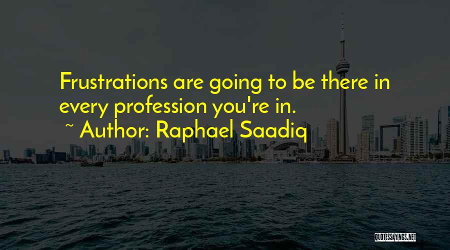 Raphael Saadiq Quotes: Frustrations Are Going To Be There In Every Profession You're In.