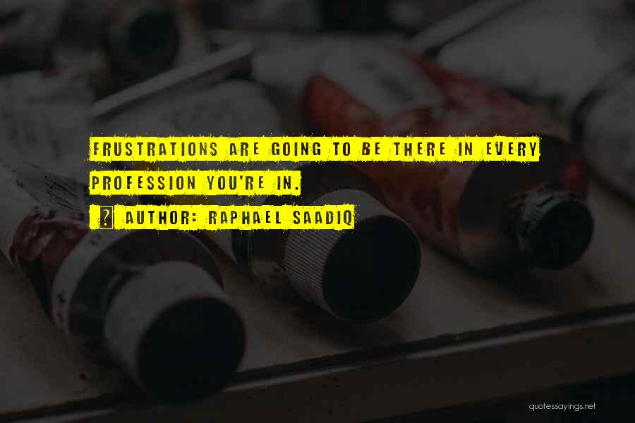 Raphael Saadiq Quotes: Frustrations Are Going To Be There In Every Profession You're In.