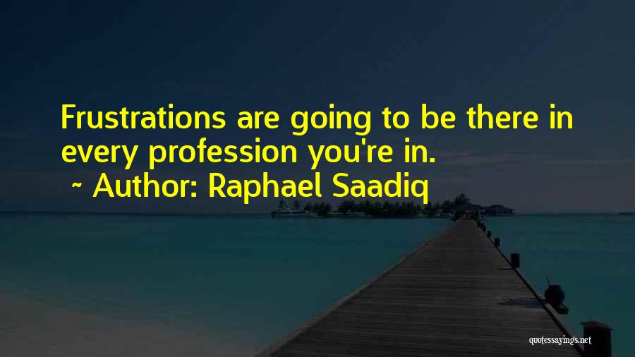Raphael Saadiq Quotes: Frustrations Are Going To Be There In Every Profession You're In.