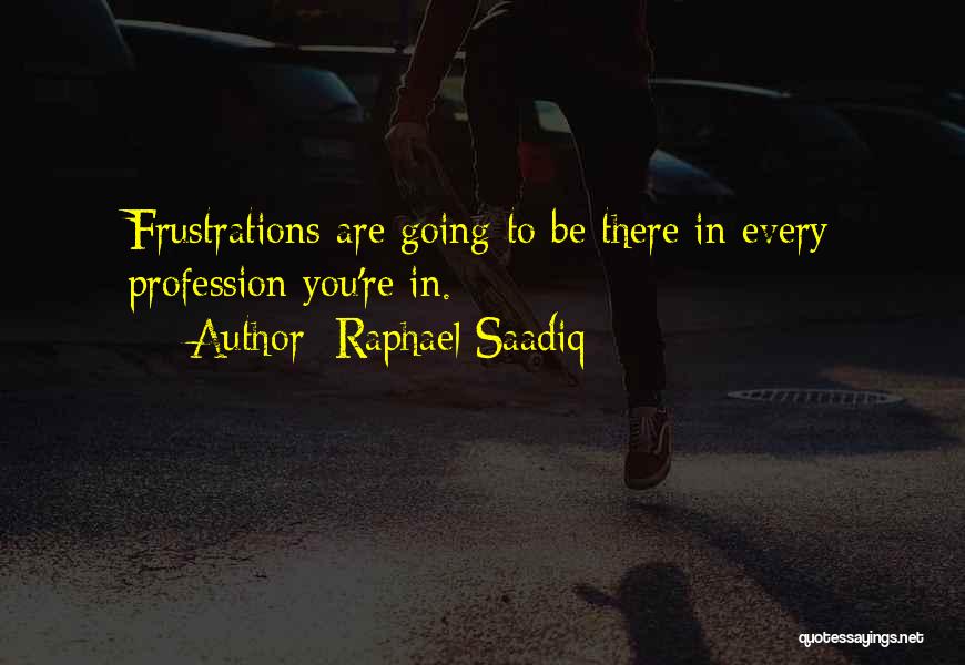 Raphael Saadiq Quotes: Frustrations Are Going To Be There In Every Profession You're In.