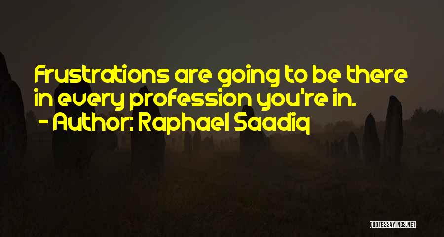 Raphael Saadiq Quotes: Frustrations Are Going To Be There In Every Profession You're In.
