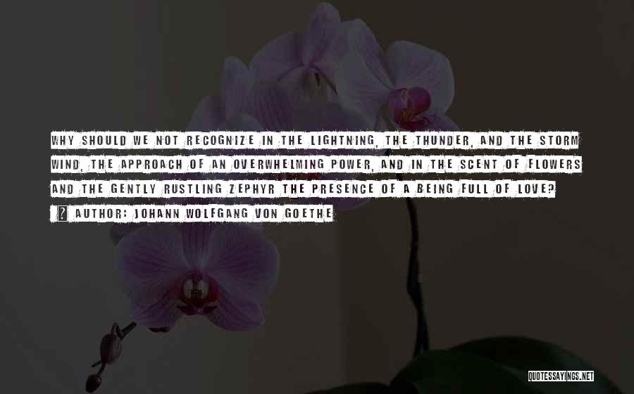 Johann Wolfgang Von Goethe Quotes: Why Should We Not Recognize In The Lightning, The Thunder, And The Storm Wind, The Approach Of An Overwhelming Power,