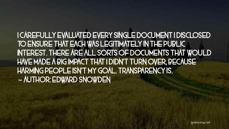 Edward Snowden Quotes: I Carefully Evaluated Every Single Document I Disclosed To Ensure That Each Was Legitimately In The Public Interest. There Are