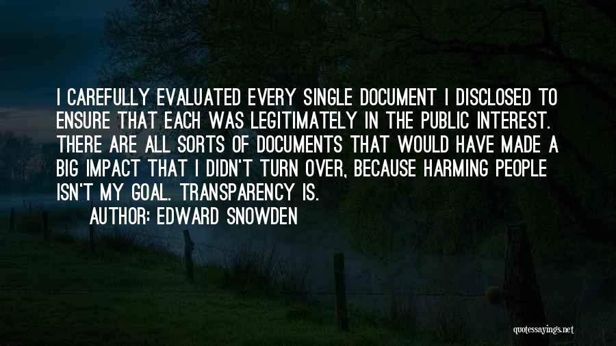 Edward Snowden Quotes: I Carefully Evaluated Every Single Document I Disclosed To Ensure That Each Was Legitimately In The Public Interest. There Are