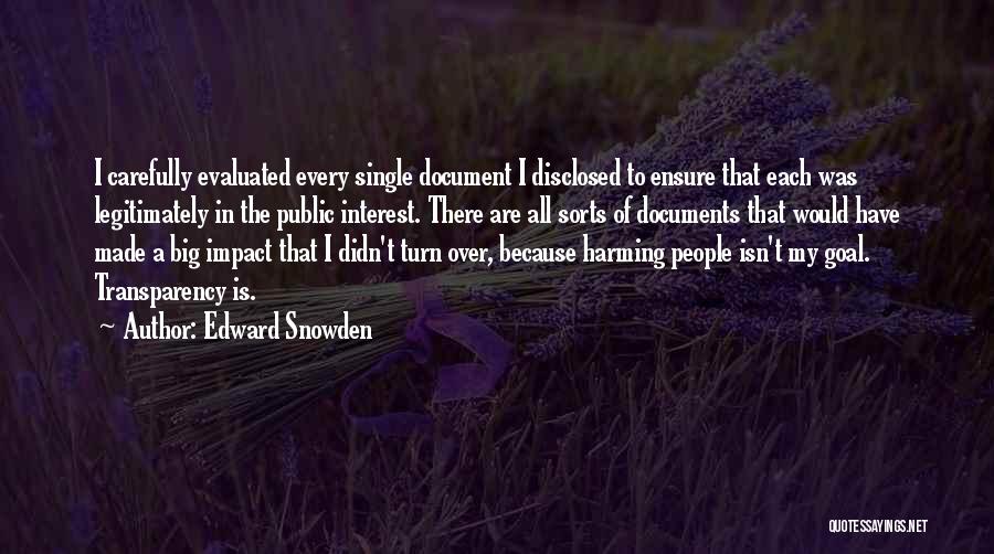 Edward Snowden Quotes: I Carefully Evaluated Every Single Document I Disclosed To Ensure That Each Was Legitimately In The Public Interest. There Are