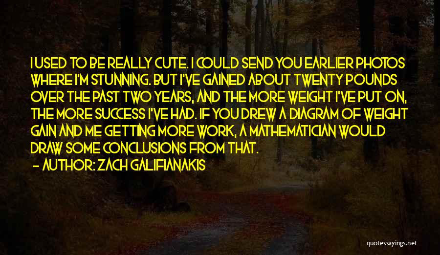 Zach Galifianakis Quotes: I Used To Be Really Cute. I Could Send You Earlier Photos Where I'm Stunning. But I've Gained About Twenty