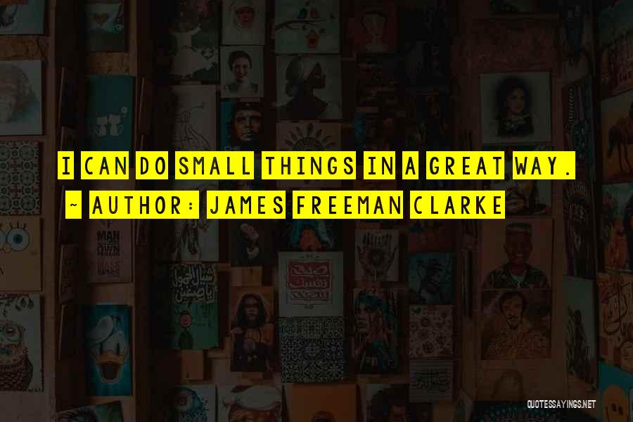 James Freeman Clarke Quotes: I Can Do Small Things In A Great Way.