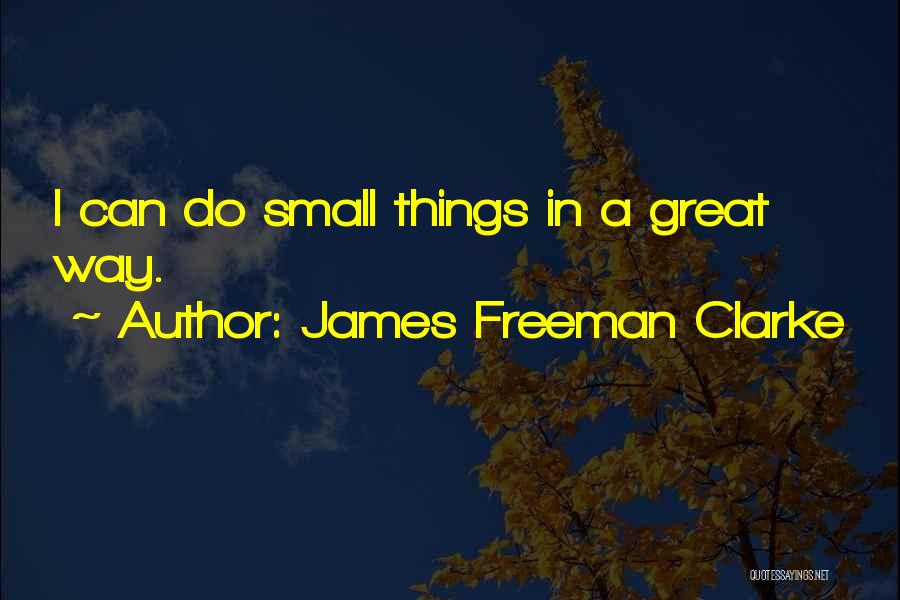 James Freeman Clarke Quotes: I Can Do Small Things In A Great Way.