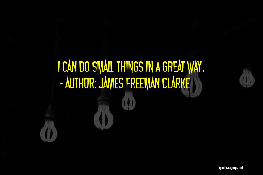 James Freeman Clarke Quotes: I Can Do Small Things In A Great Way.