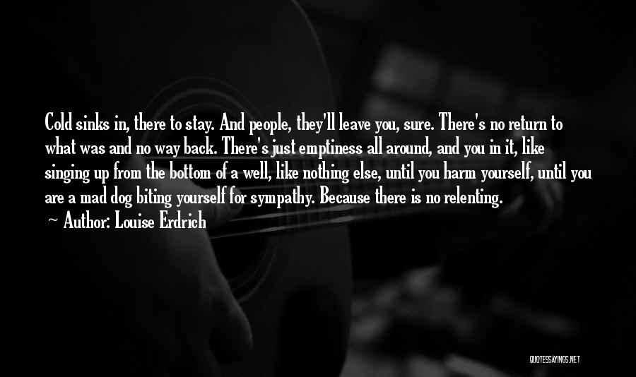 Louise Erdrich Quotes: Cold Sinks In, There To Stay. And People, They'll Leave You, Sure. There's No Return To What Was And No