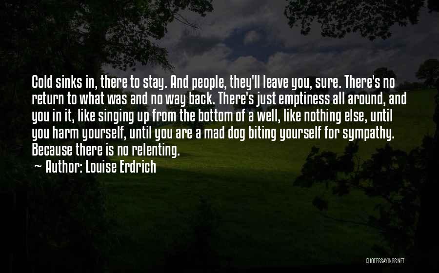 Louise Erdrich Quotes: Cold Sinks In, There To Stay. And People, They'll Leave You, Sure. There's No Return To What Was And No