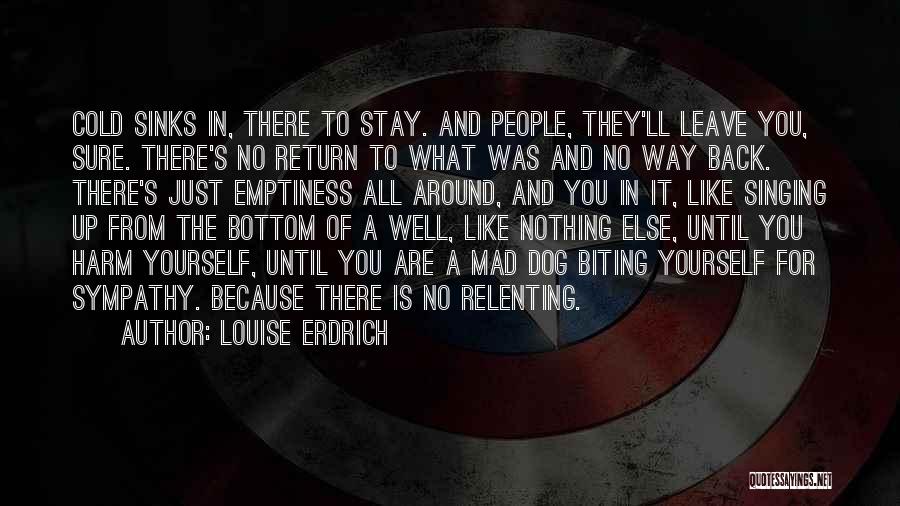 Louise Erdrich Quotes: Cold Sinks In, There To Stay. And People, They'll Leave You, Sure. There's No Return To What Was And No