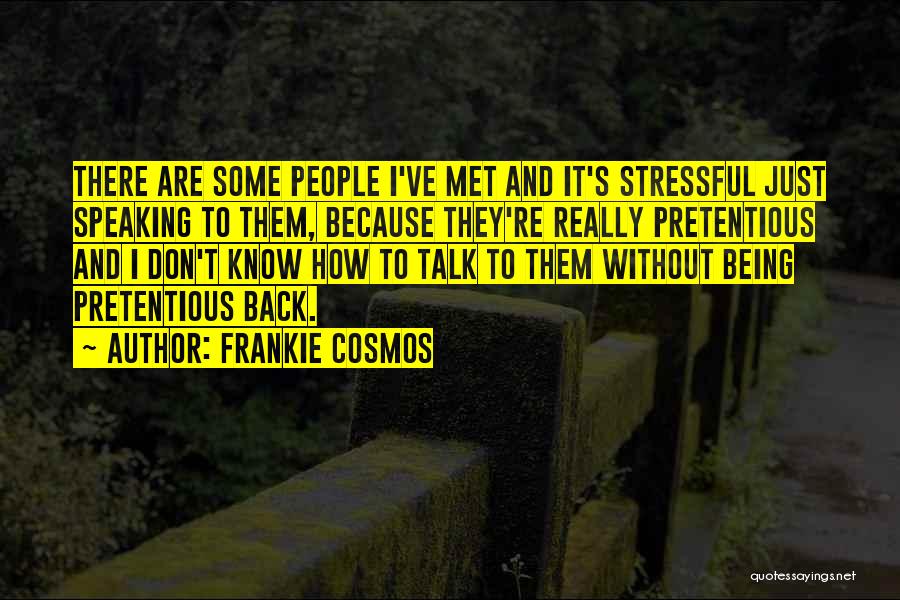 Frankie Cosmos Quotes: There Are Some People I've Met And It's Stressful Just Speaking To Them, Because They're Really Pretentious And I Don't